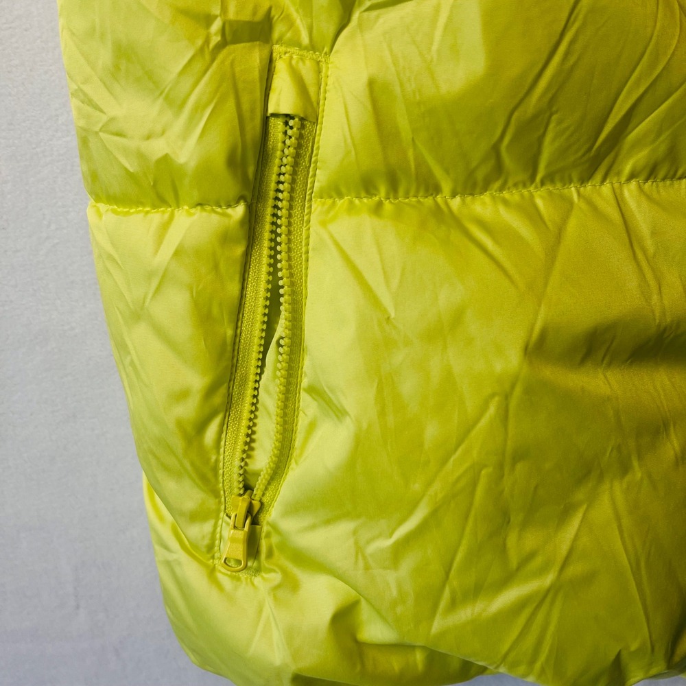 Puffer Vest Old Navy Small Neon Lime Yellow Soft Zipper Lightweight Y2K - Picture 4 of 9